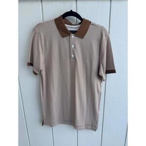 Rag and Bone Men's Interlock Stripe Polo Khaki (Size Medium)